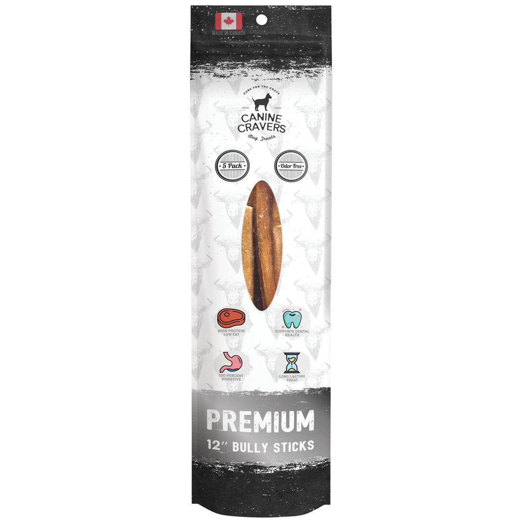 Pure Pals premium beef bully stick dog treat, natural and durable chew for dogs, shown in the image.
