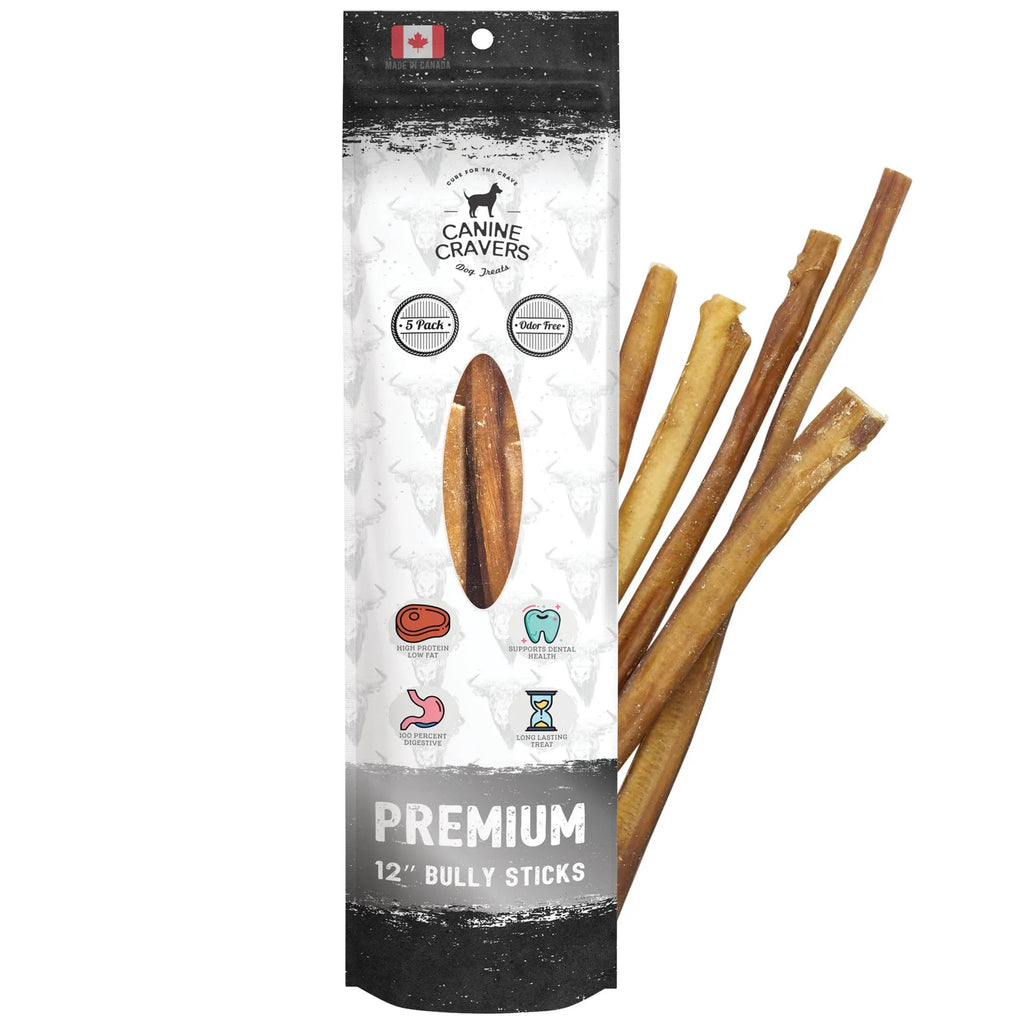Pure Pals premium beef bully stick dog treat, natural and long-lasting chew for dogs, shown in the image.