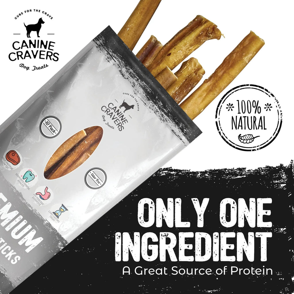 Pure Pals premium beef bully stick dog treat, natural and durable chew for dogs, shown in the image.