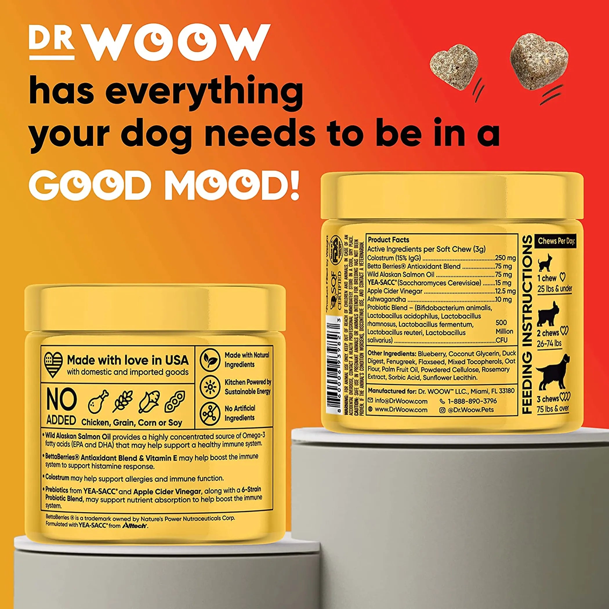 DR WOOW Allergy and Immunity Soft Chews for pets, soft chew supplements supporting animal health and immune system.