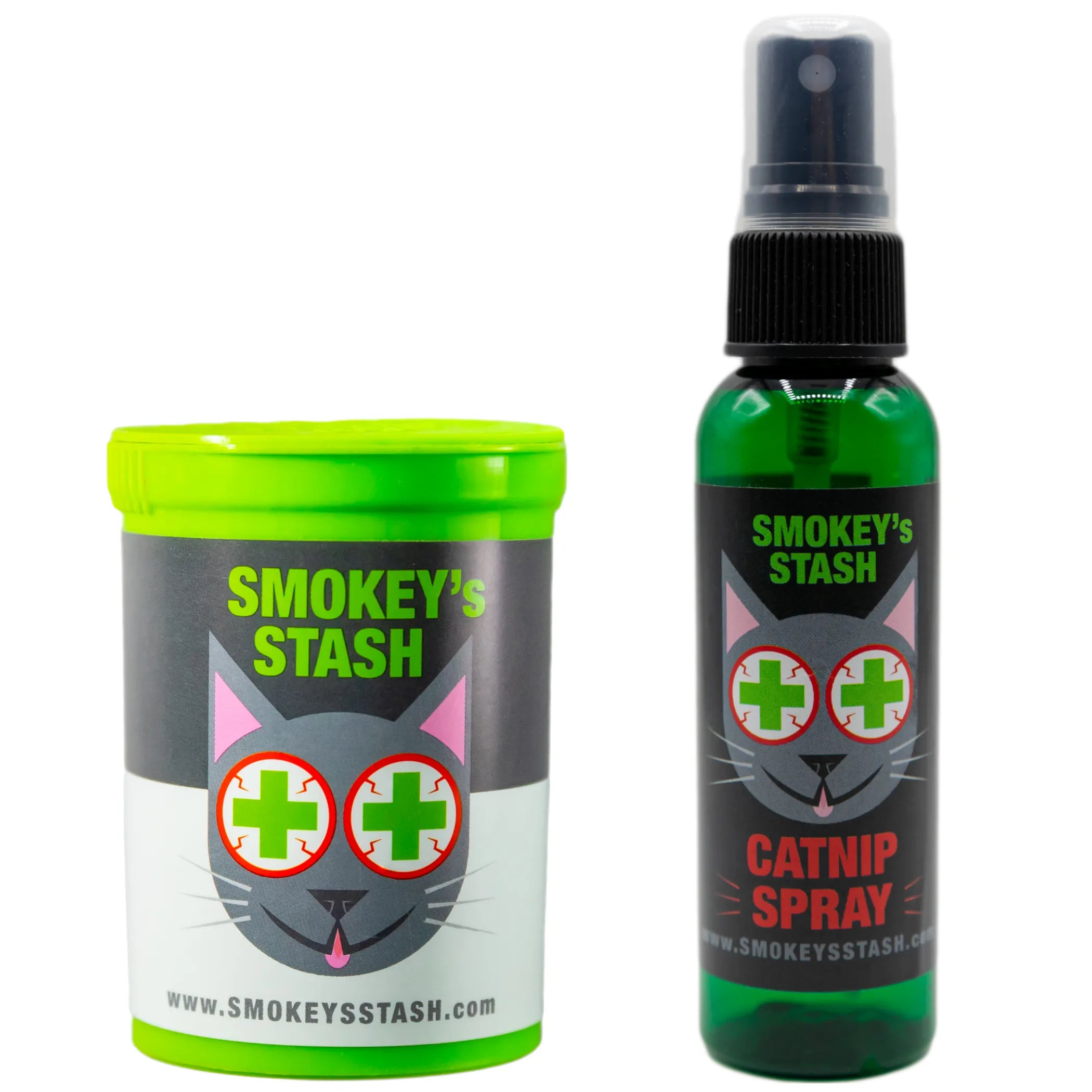 Smokey's Stash Catnip Combo Pack of cat treats with fresh catnip, featuring colorful packaging and multiple treat varieties.