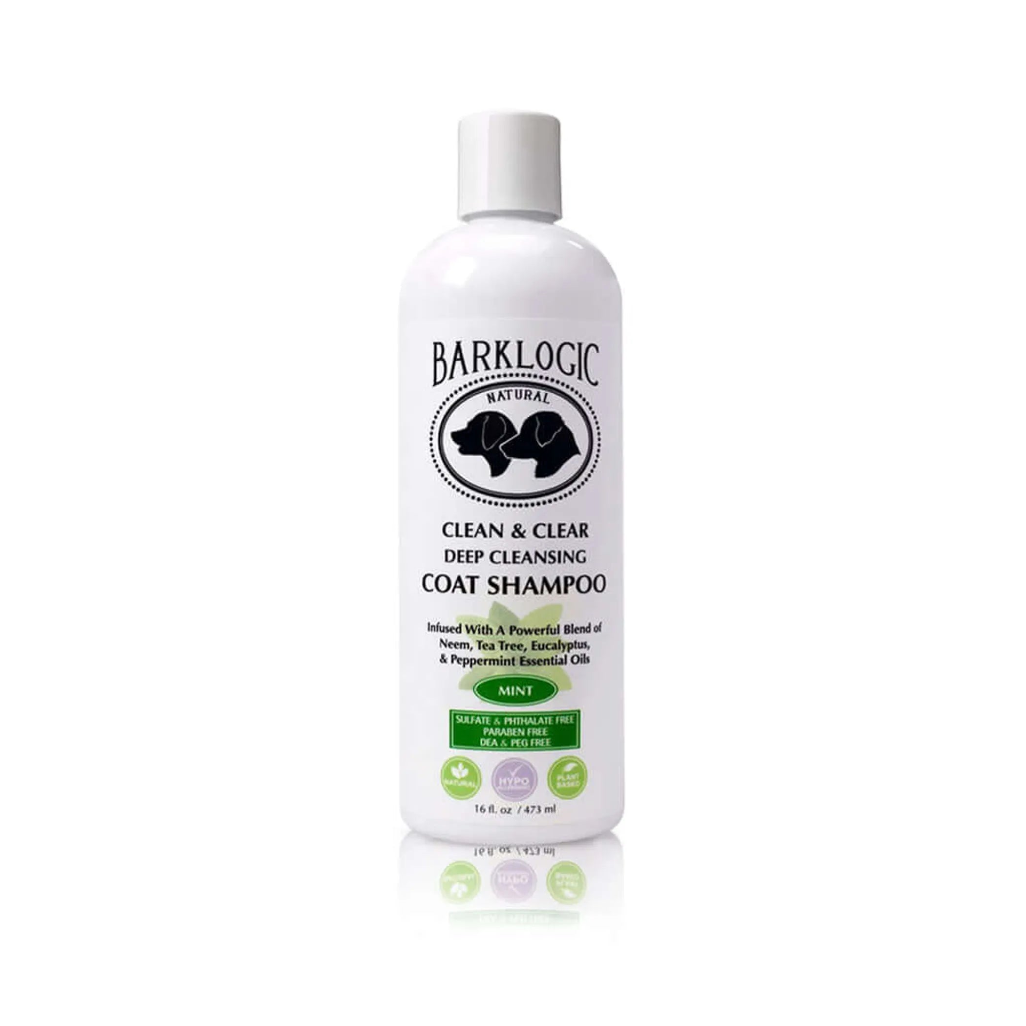 Pet dog with shiny coat using BarkLogic Clean & Clear Deep Cleansing Coat Shampoo by Logic Products for clean, healthy fur.