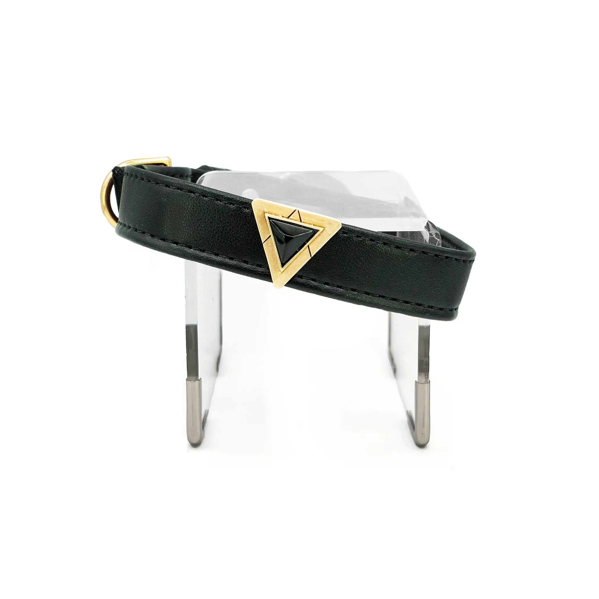 DIPHDA Jet Onyx Collar Charm Set for pets, featuring sleek black onyx charms on a pet collar accessory.