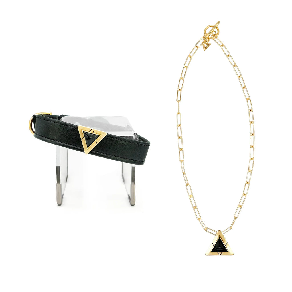 DIPHDA Jet Onyx Match Your Pet Gift Set with stylish pet accessories, including matching collar and leash in sleek black design.