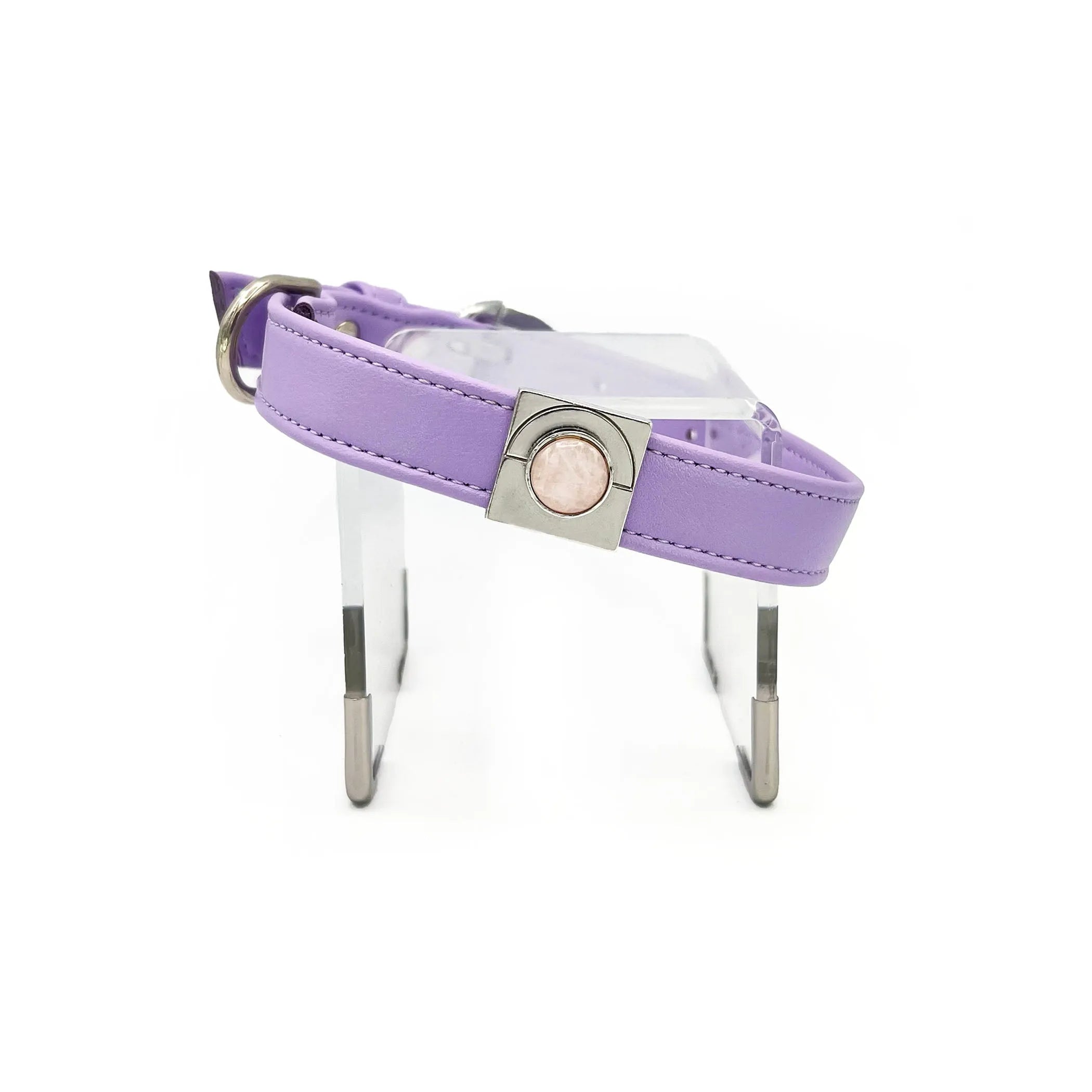 Lavender rose pet collar charm set by DIPHDA featuring small flower charms on a pet accessory collar.