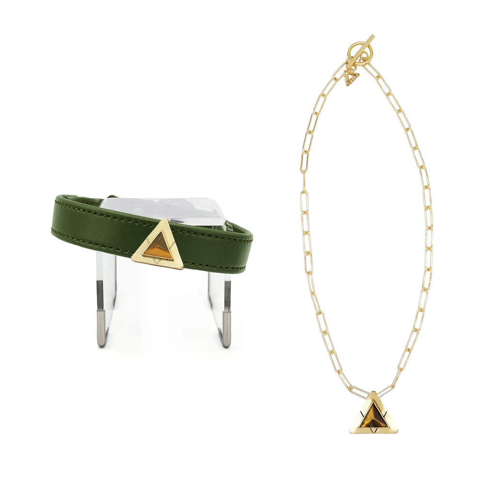 DIPHDA Olive Tiger Match Your Pet Gift Set featuring matching pet accessories with olive and tiger print details.