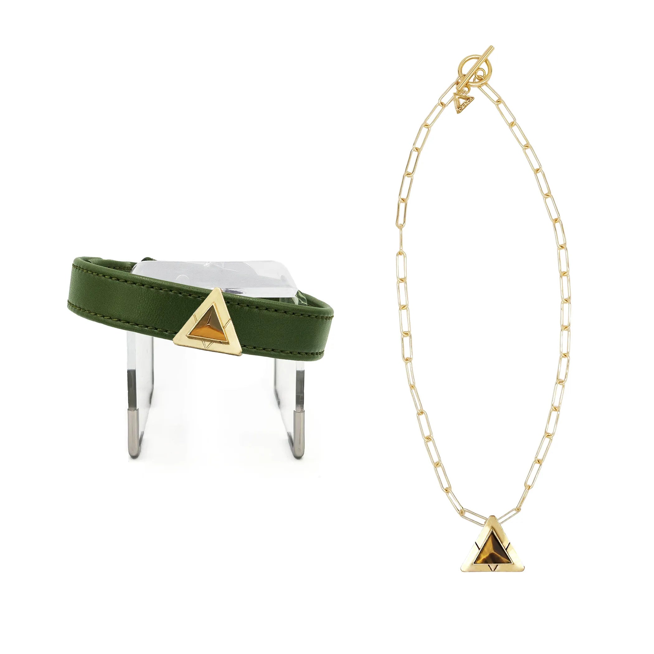 DIPHDA Olive Tiger Match Your Pet Gift Set featuring matching pet accessories, including a collar and leash with tiger-olive design.