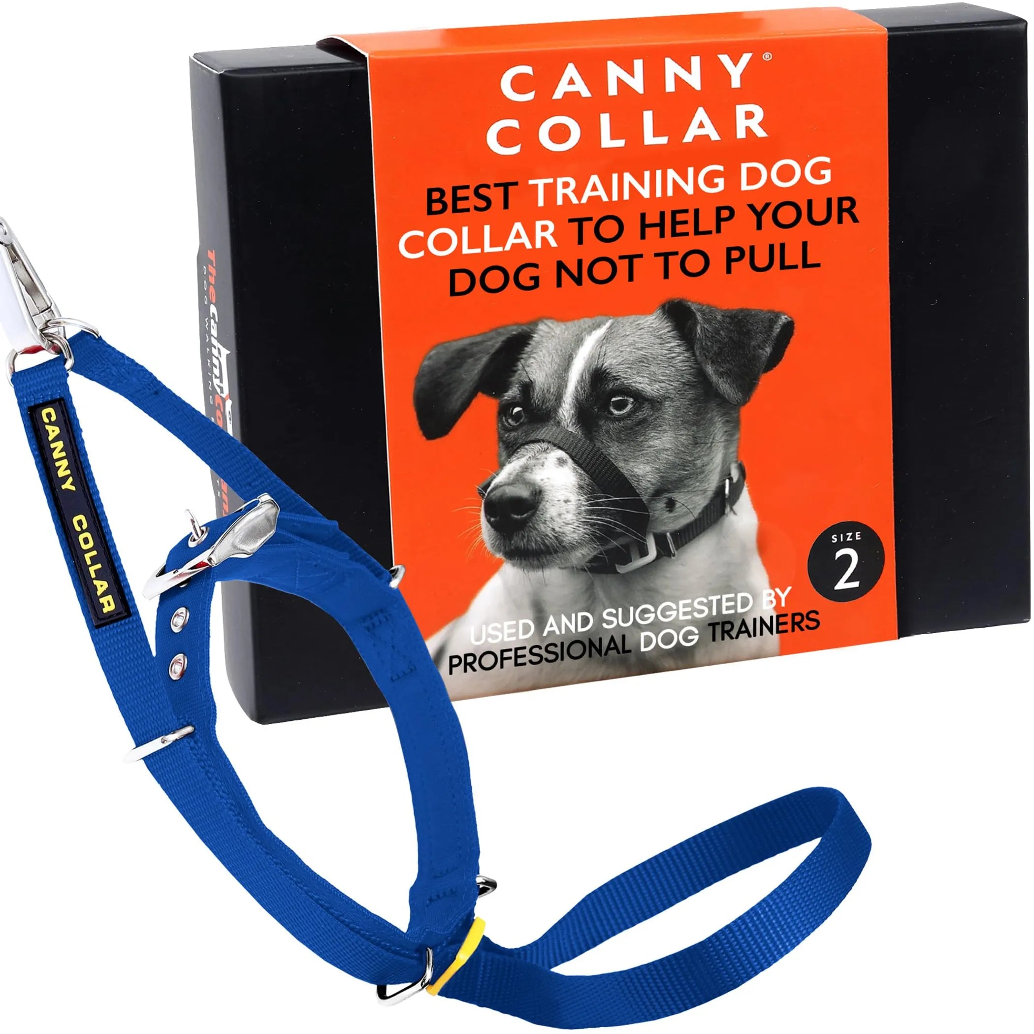 CannyCo America no-pull dog head collar with gentle leash training aid, adjustable dog collar for humane control during walks.