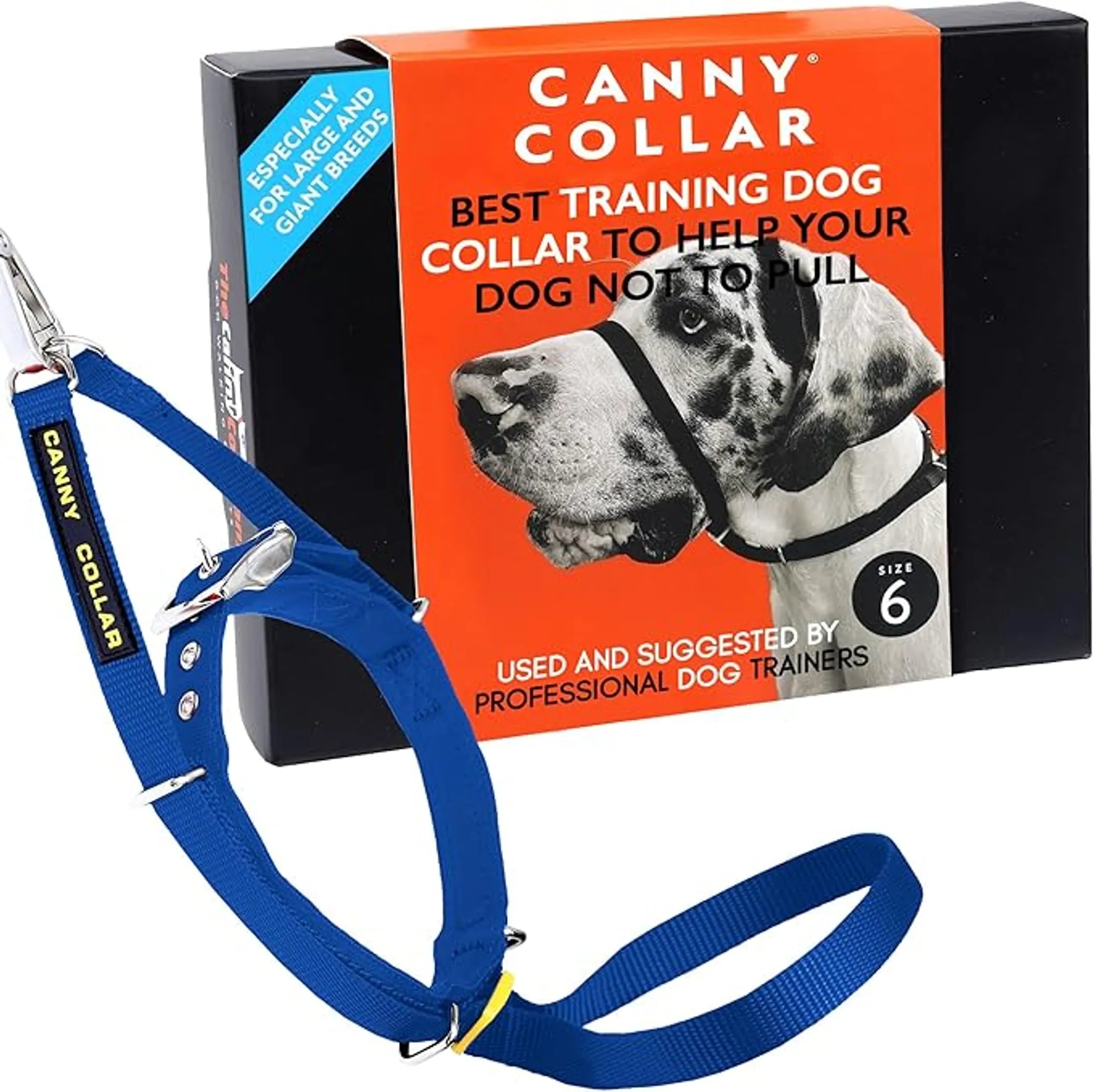 CannyCo America dog head collar for gentle, humane leash training, designed to prevent pulling and improve control during walks.