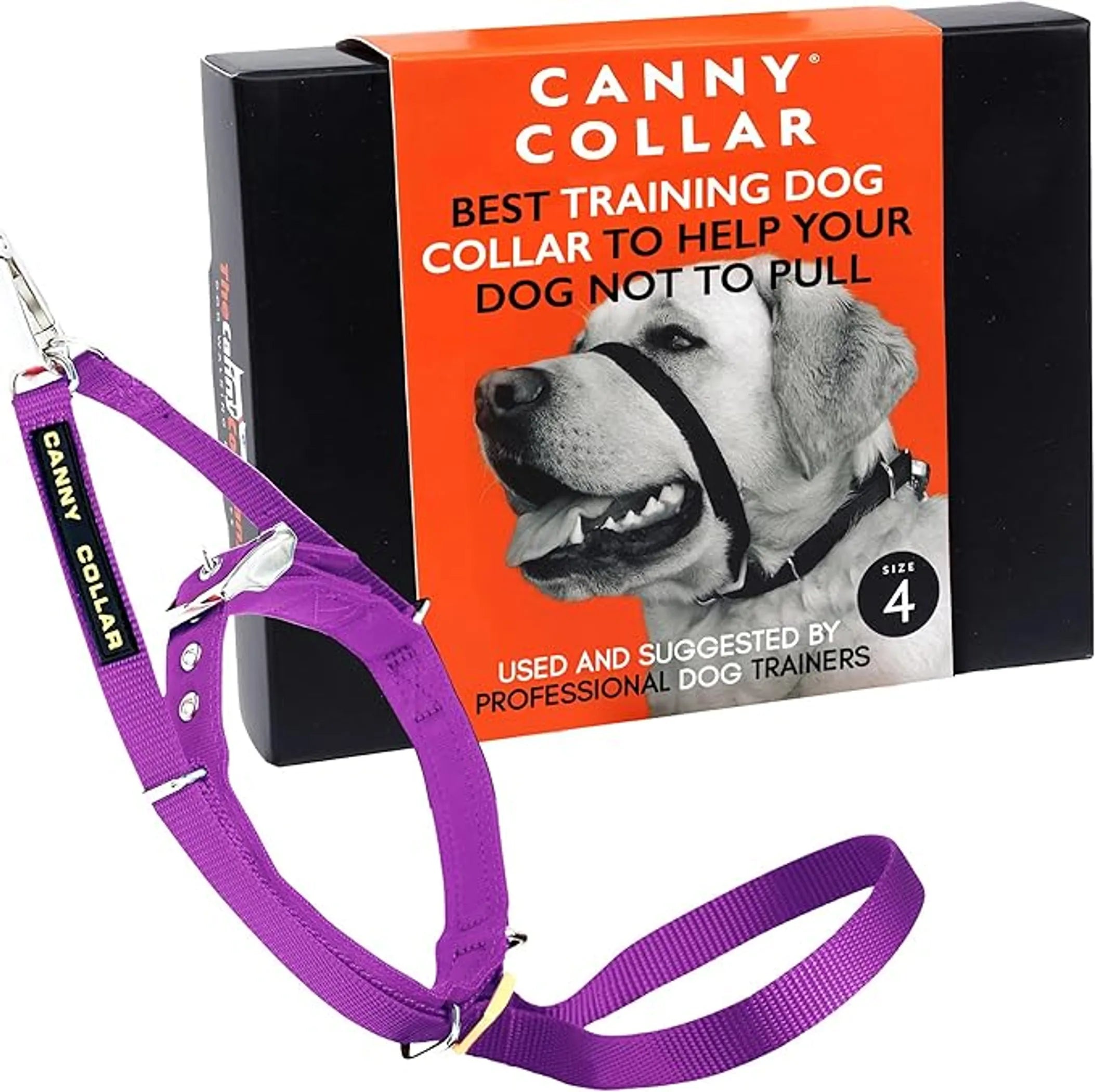 CannyCo America no-pull dog head collar with adjustable straps, gentle harness for leash training and control.