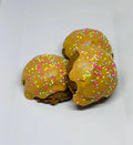 Dog treats by The Blue Cerebus Dog Bakery featuring Reese Cake Balls with gourmet peanut butter flavor for dogs.