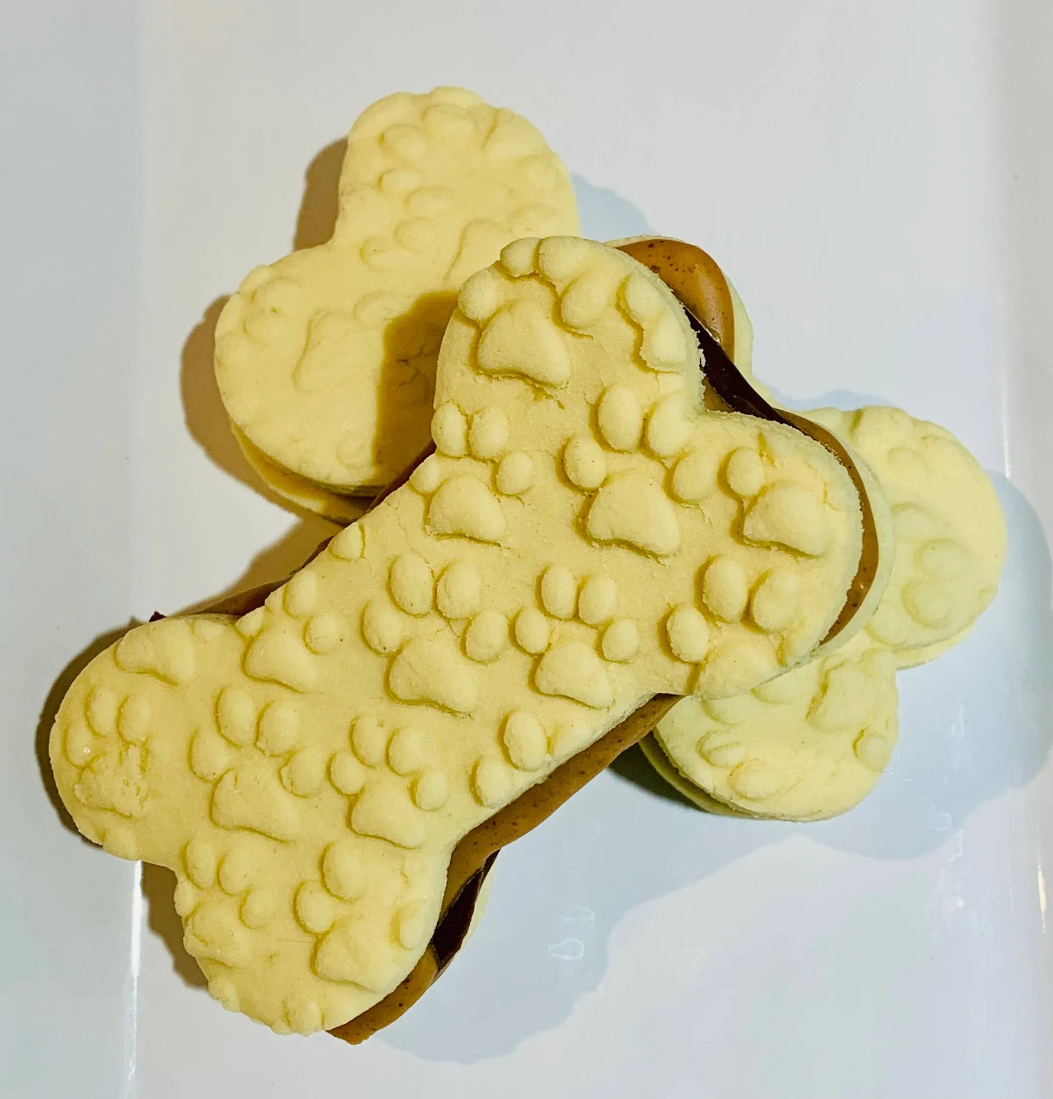 Dog treats called Sammies from The Blue Cerebus Dog Bakery, showing crunchy biscuit treats for dogs.