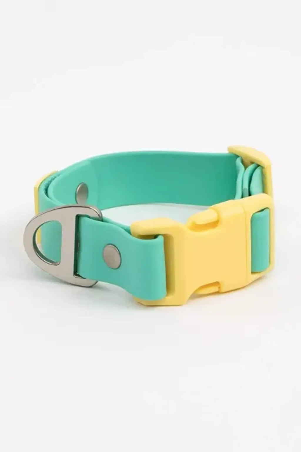Aria the Fox Island Vibes waterproof dog collar in vibrant colors, featuring adjustable fit and durable design for outdoor adventures.
