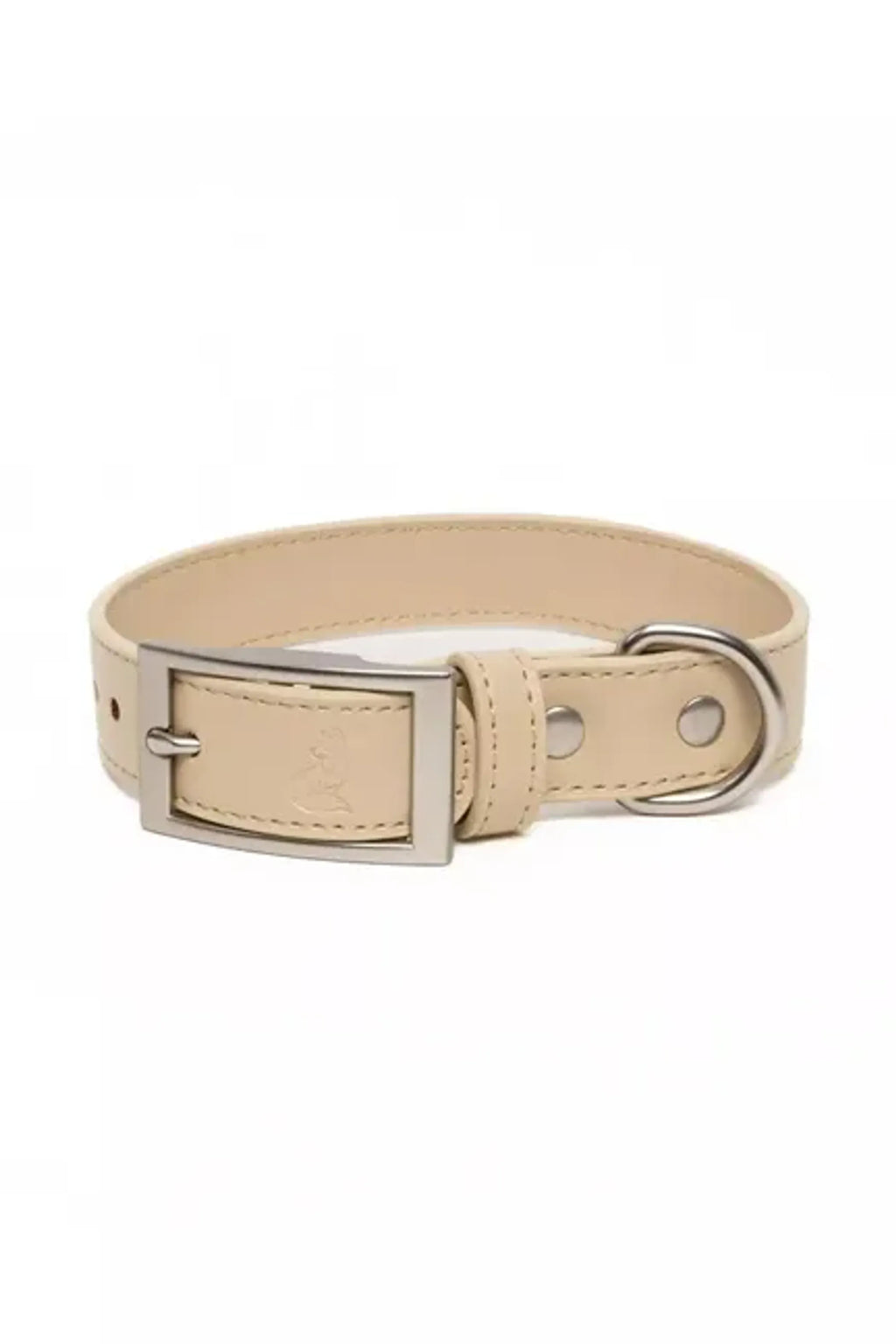 Vegan leather dog collar in Champagne Fizz color by Aria the Fox, featuring a stylish, adjustable design for small to medium dogs.