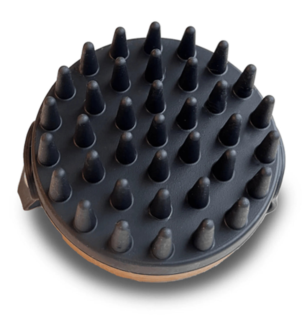 Silicone pet grooming brush for dogs and cats from Ningbo Beilun Brush, used for bathing and shampooing pets.