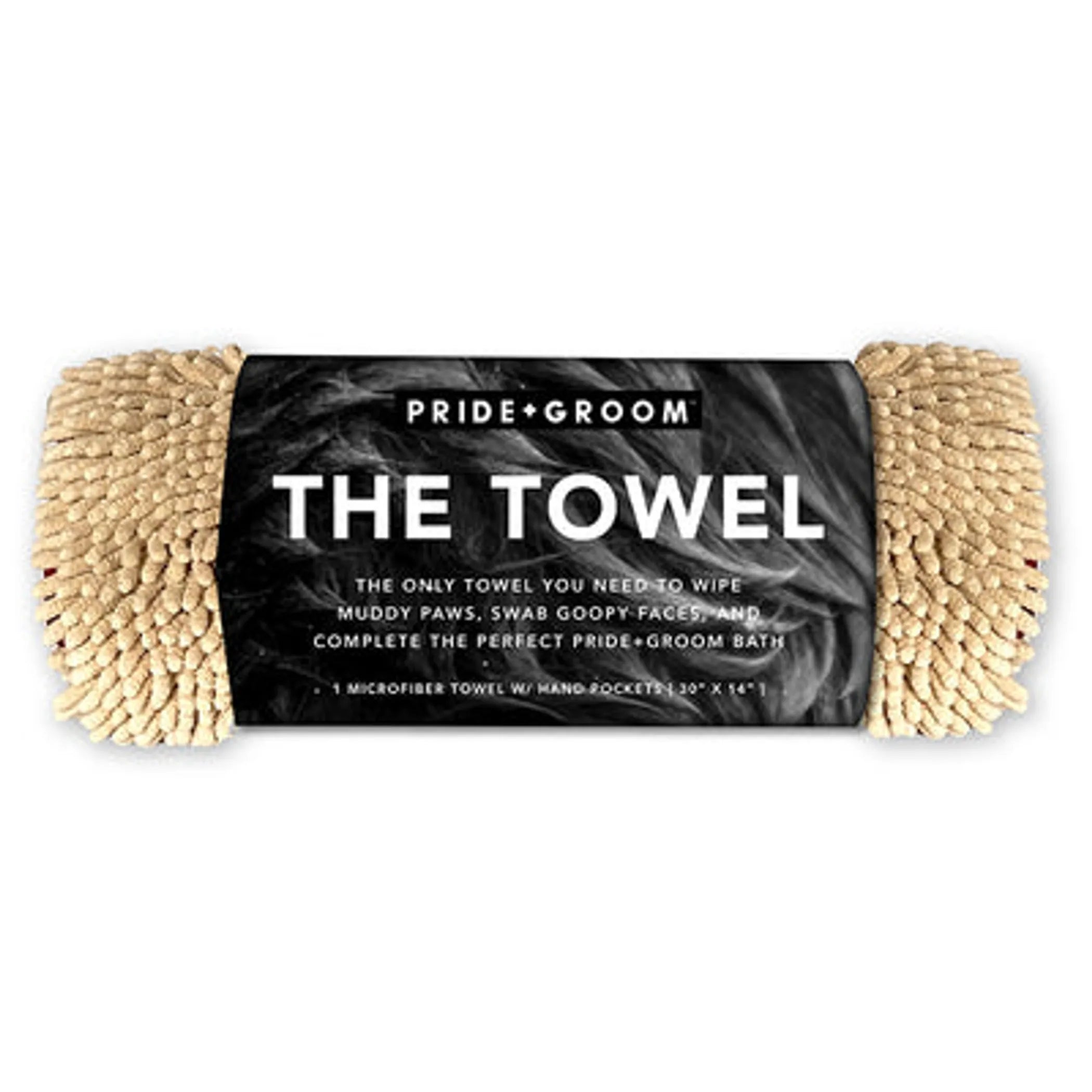 Beige Ultra Absorbent Pet Towel for dogs and cats from TopStudio Textile, shown folded with soft, plush fabric for quick drying.