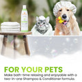 Aroma Paws hypoallergenic pet shampoo bottle, 13.5 oz, gentle formula for sensitive pets, with a clean, white packaging design.