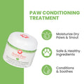 Aroma Paws 2 oz paw conditioning treatment for dogs and cats in a small jar, designed to moisturize and protect pet paw pads.