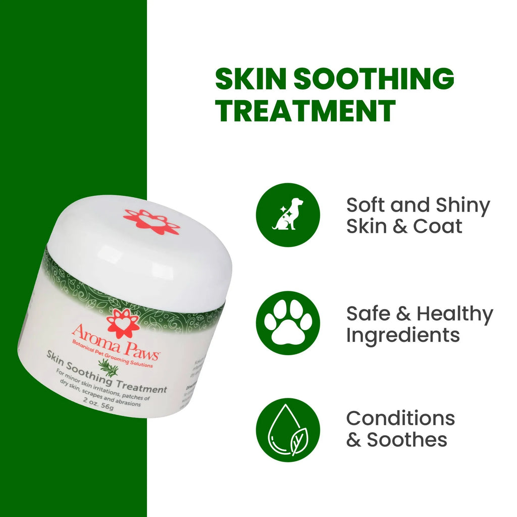 Aroma Paws 2 oz Skin Soothing Pet Coat Conditioner with rosemary and kokum butter for healthy, nourished pet fur.