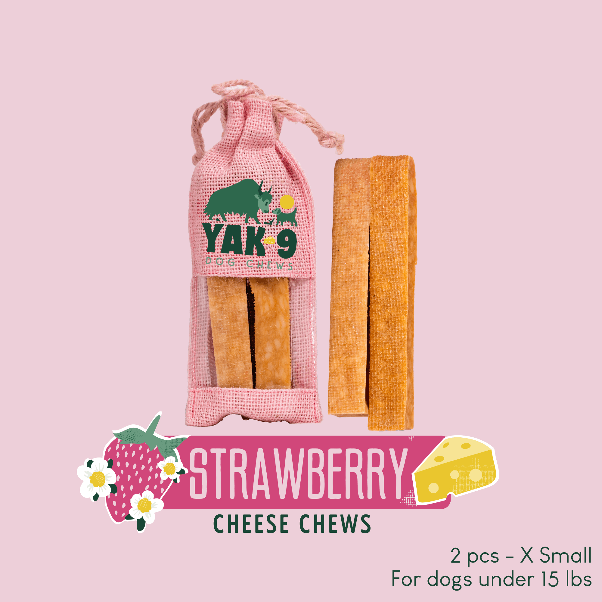 Strawberry Cheese Chews for Dogs