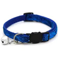 Colorful adjustable cat collar with bell from Brandywines Time, featuring vibrant stripes and a secure buckle.