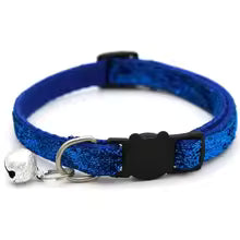 Colorful adjustable cat collar with bell from Brandywines Time, featuring vibrant stripes and a secure buckle.