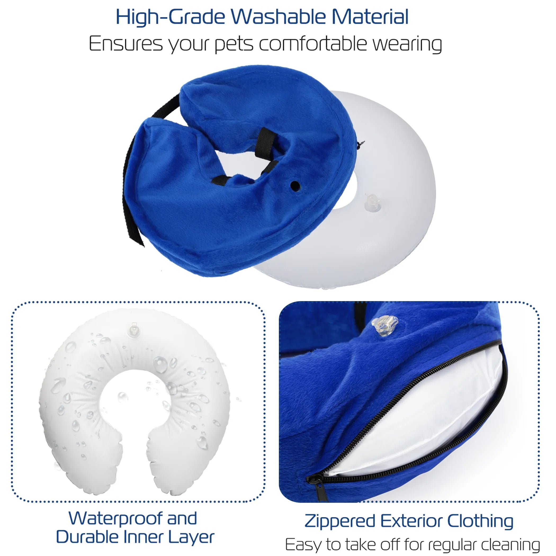 Linx Group inflatable dog protective collar used for grooming, soft and comfortable to prevent pet injuries during grooming sessions.