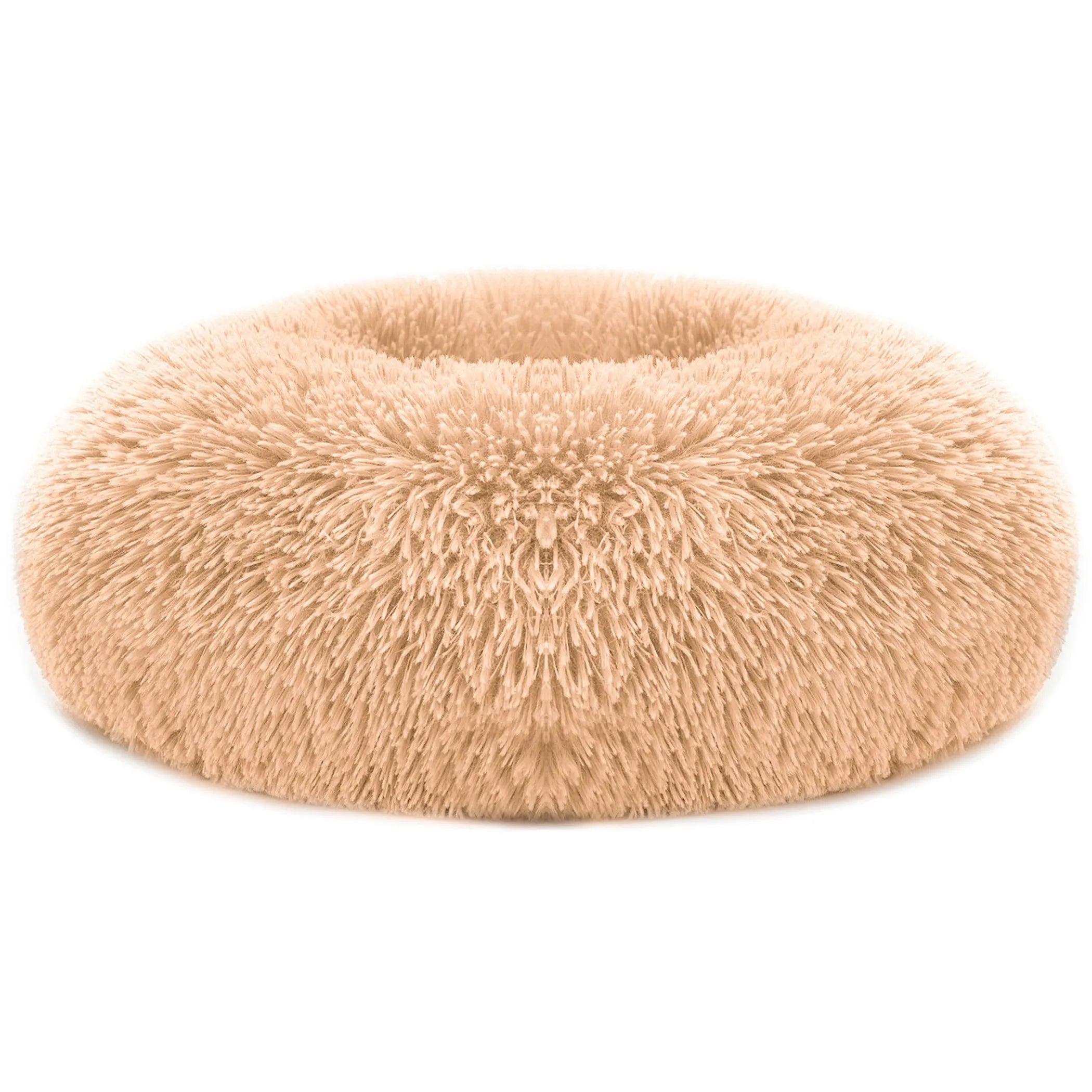 Soft warm fleece puppy dog bed by Linx Group, cozy and plush cat bed with brown fleece fabric for comfort and relaxation.