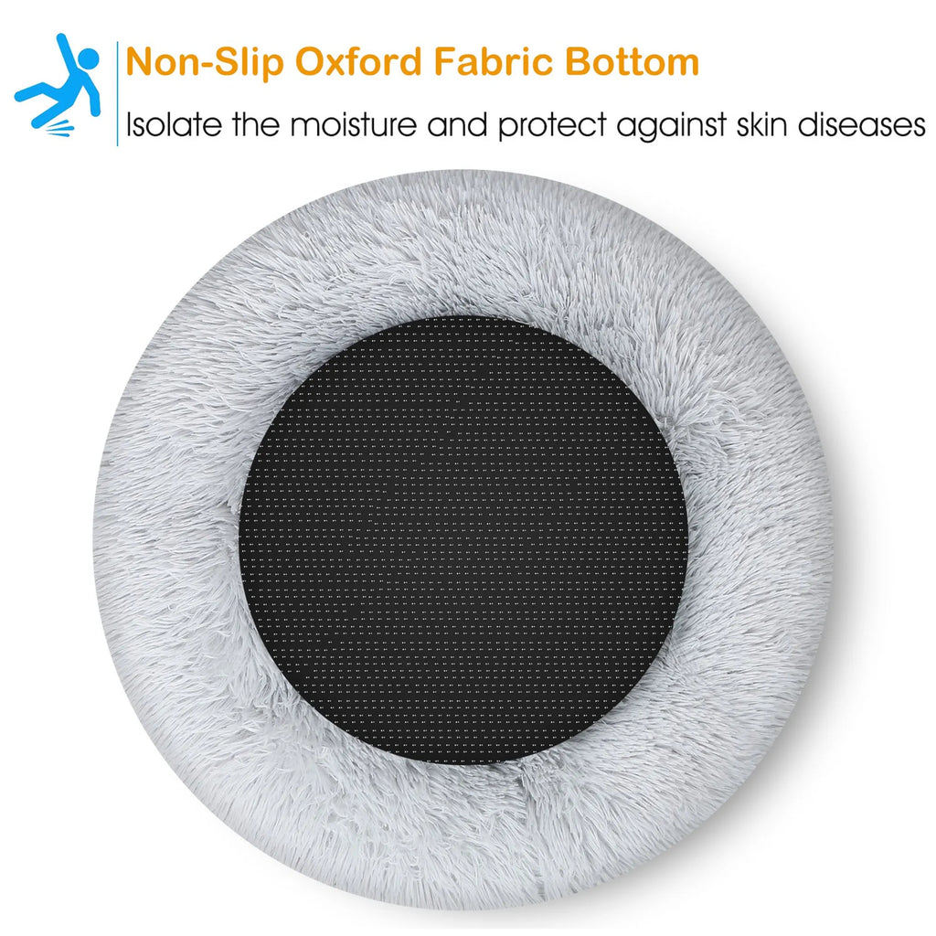Soft warm fleece puppy dog bed by Linx Group, cozy and comfortable cat bed in brown with plush interior for pets.