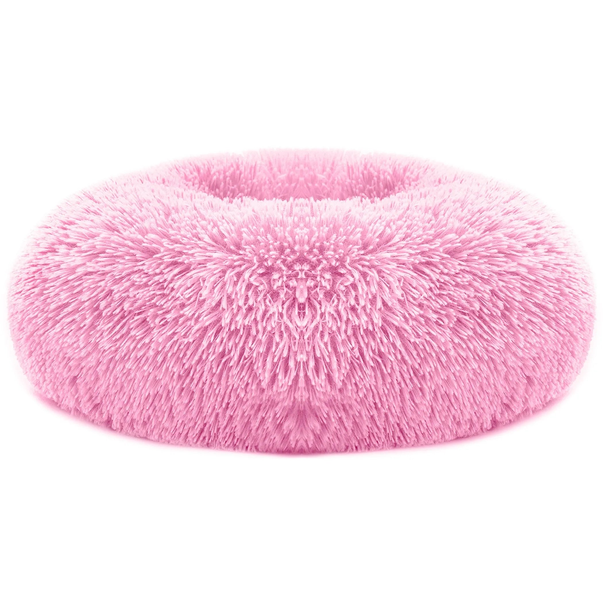 Soft warm fleece pet bed for puppies and cats by Linx Group, featuring a cozy pink design and plush cushioning.