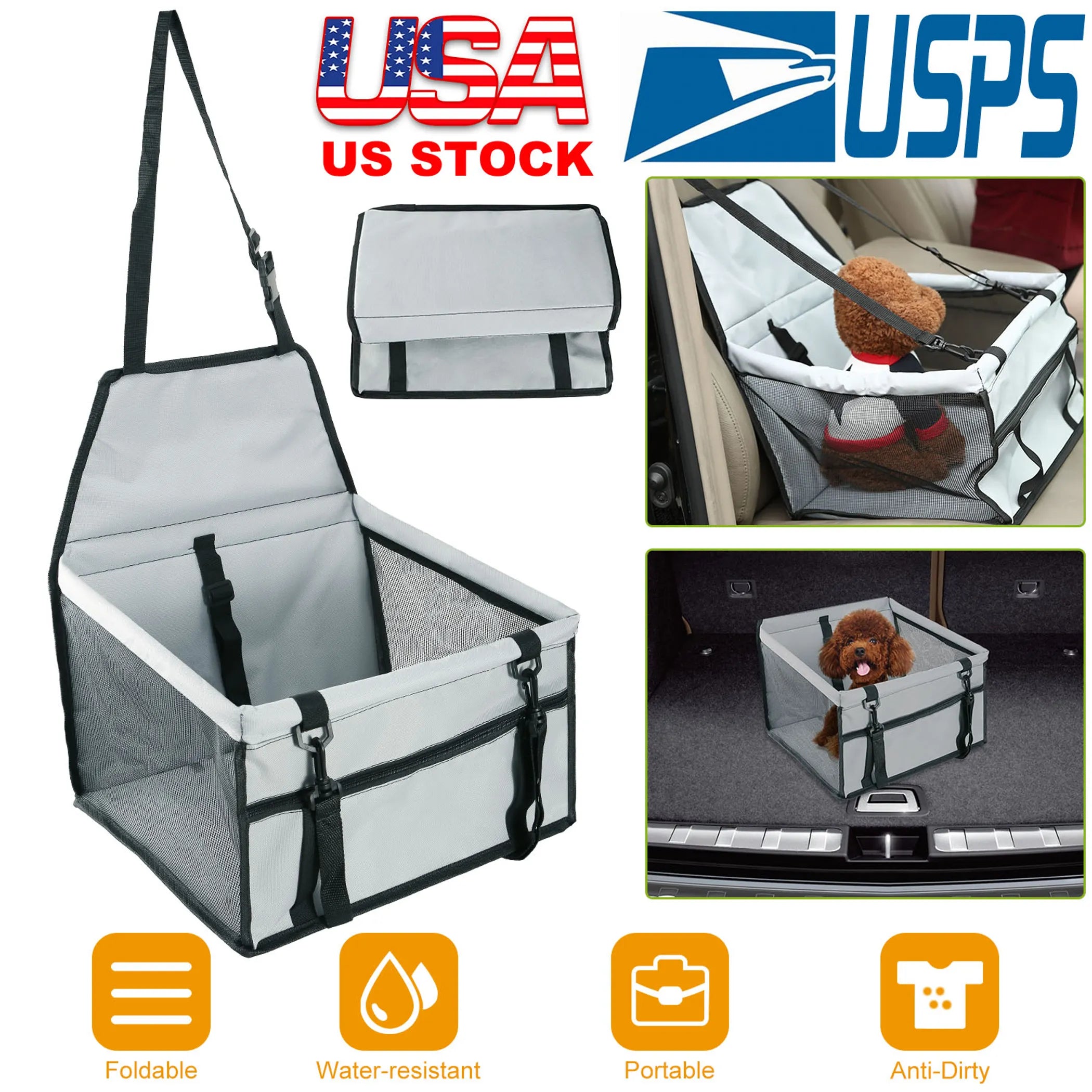 Red foldable dog booster car seat by Linx Group, designed for safe and comfortable pet travel in vehicles.