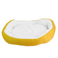 Small yellow fleece pet bed by Linx Group, cozy nest sofa cushion for dogs, soft warm fleece pet bed for comfort and relaxation