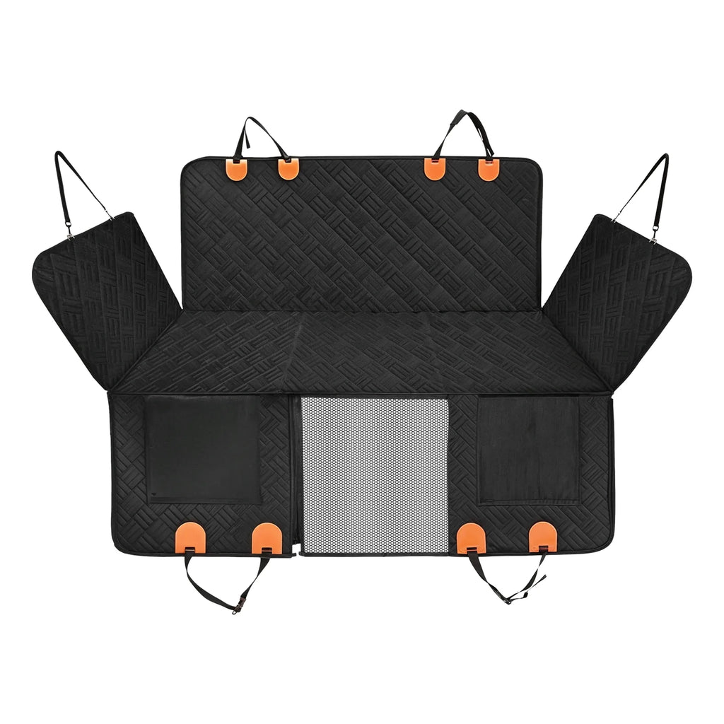 Linx Group dog car seat cover for back seat protection, waterproof travel cover with adjustable straps and side flaps.