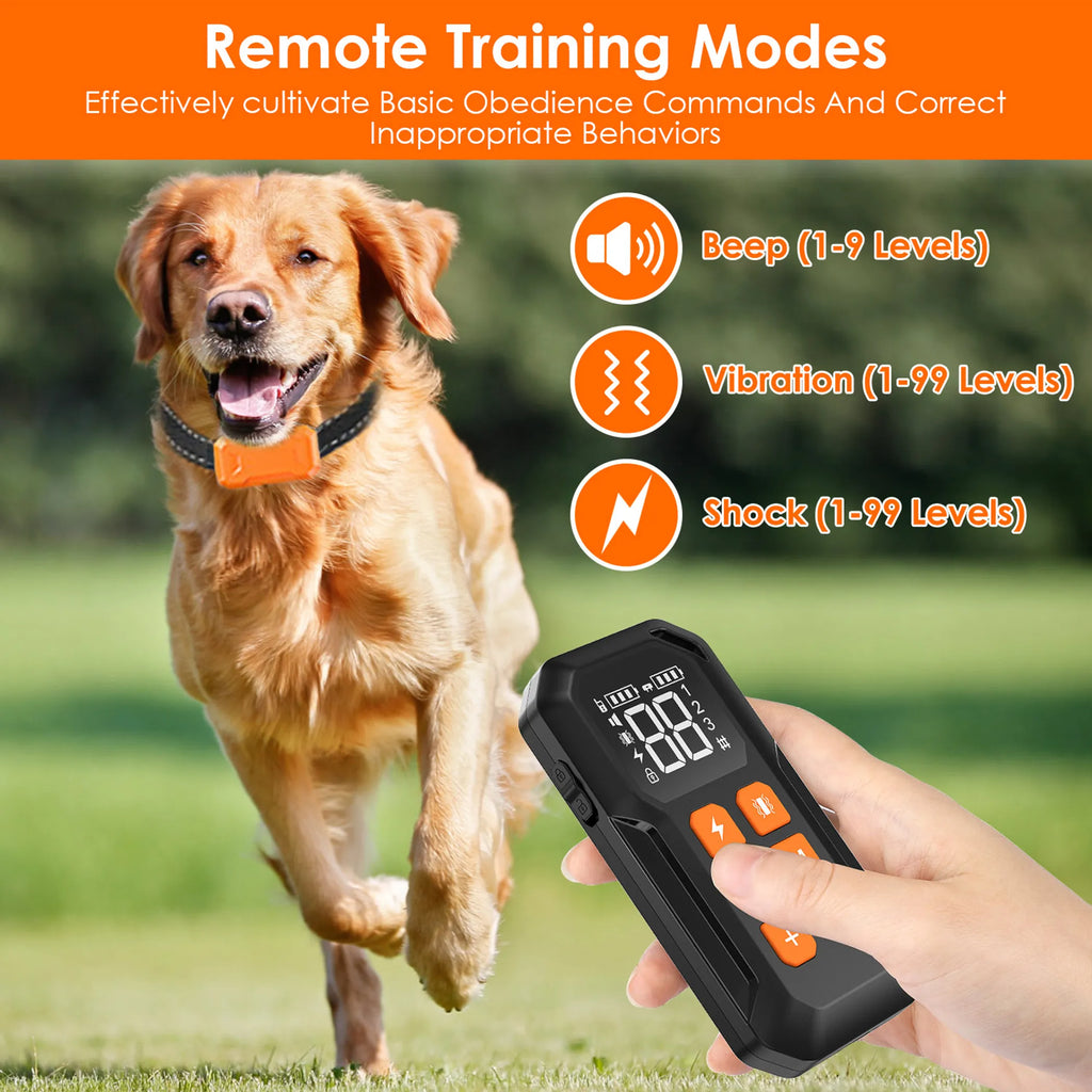 Wireless electric dog fence and training system with two collars by Linx Group, designed for pet containment and obedience training.