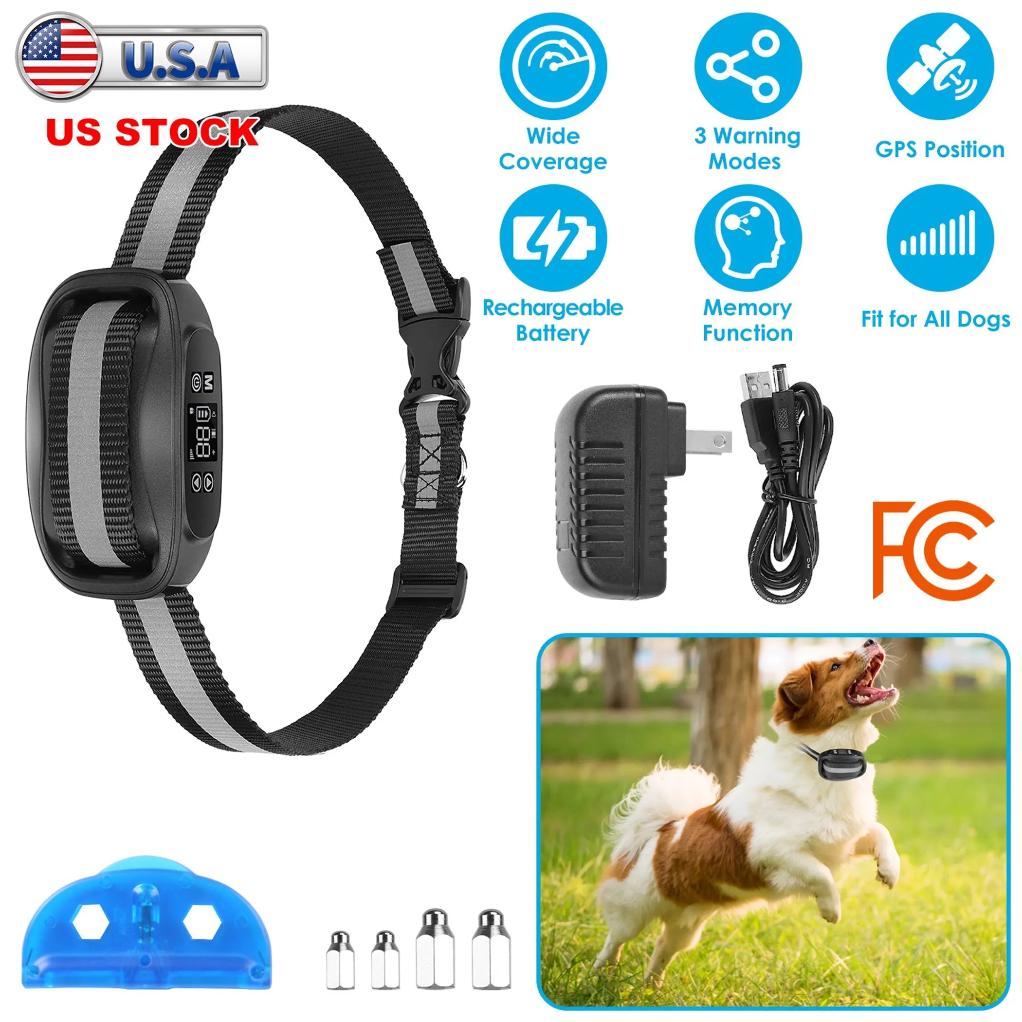Wireless GPS dog fence system by Linx Group, outdoor pet safety device with a compact control unit and GPS antenna.