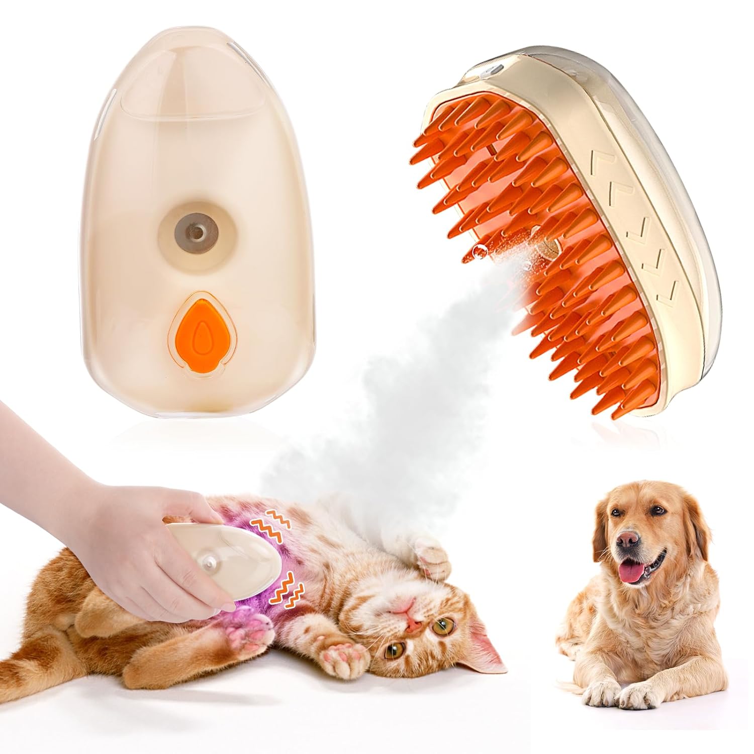 Cat Steam Brush Upgraded 4 In1 Steamy Cat Brush For Shedding Cat Brush Steamer For Massage Multifunctional Cat Hair Grooming Brush Pet Hair Removal Tool With Ringworm Detector For Cats Dogs