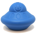 SodaPup SN Flying Saucer durable rubber dog chew toy with treat dispenser, designed for interactive play and chewing fun.