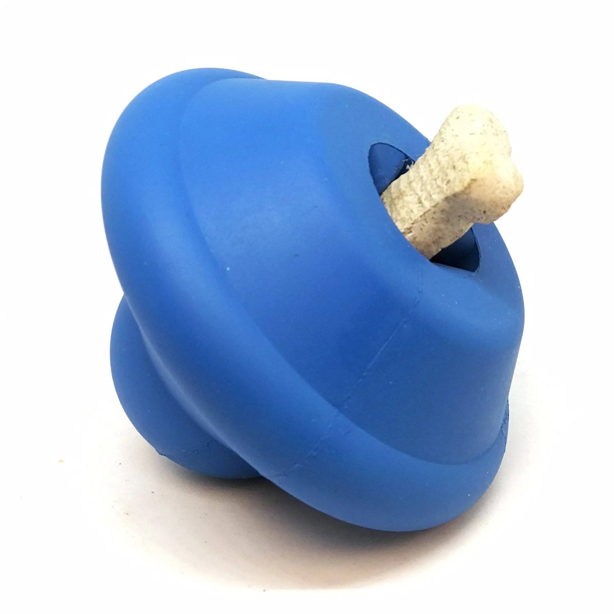 SodaPup SN Flying Saucer dog toy made of durable rubber with treat dispenser, designed for interactive chewing and play.