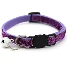Colorful adjustable cat collar with a bell from Brandywines Time, featuring bright stripes and a secure buckle.