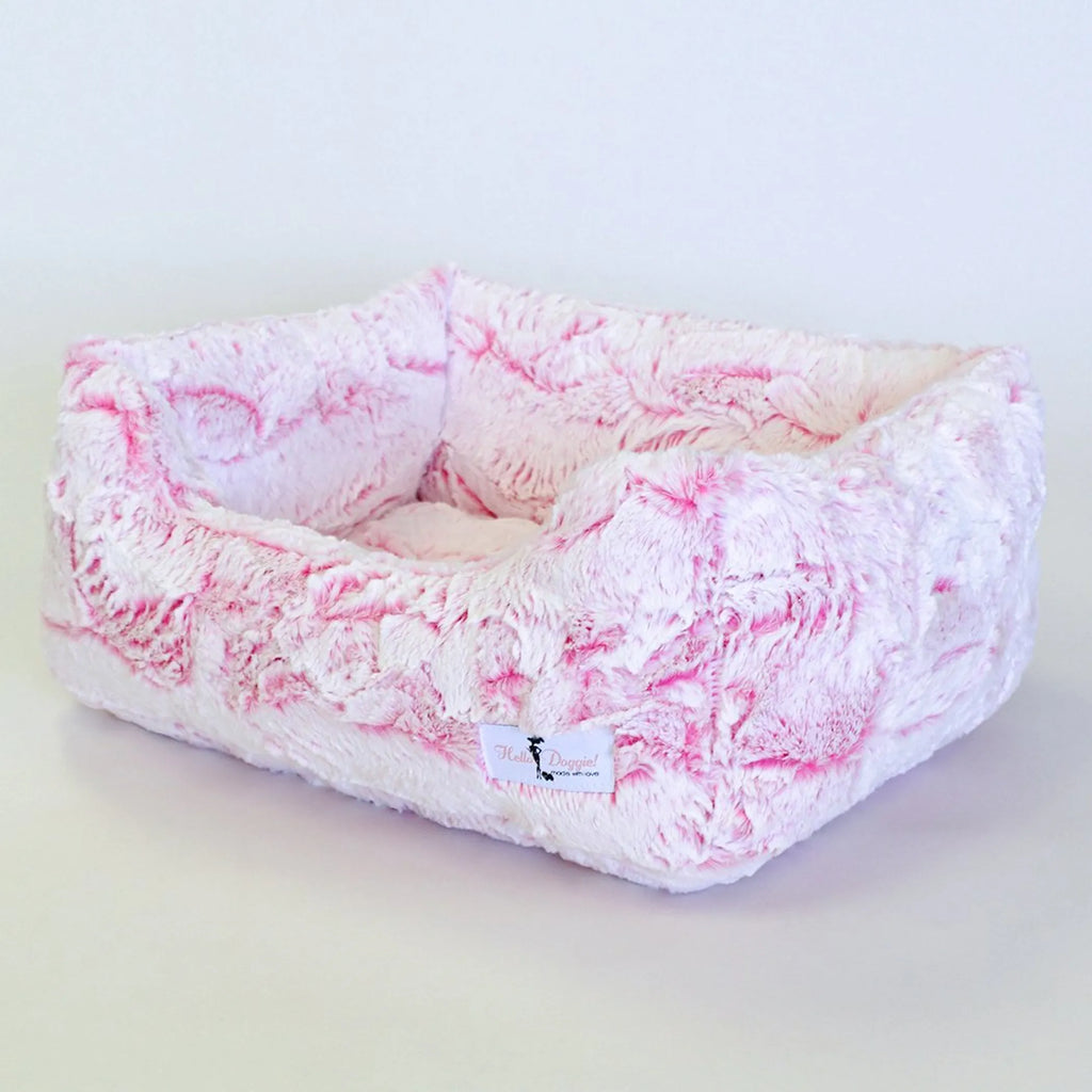 Soft luxury dog bed from Hello Doggie Inc. Whisper Collection, featuring plush fabric and cushioned support for pets.