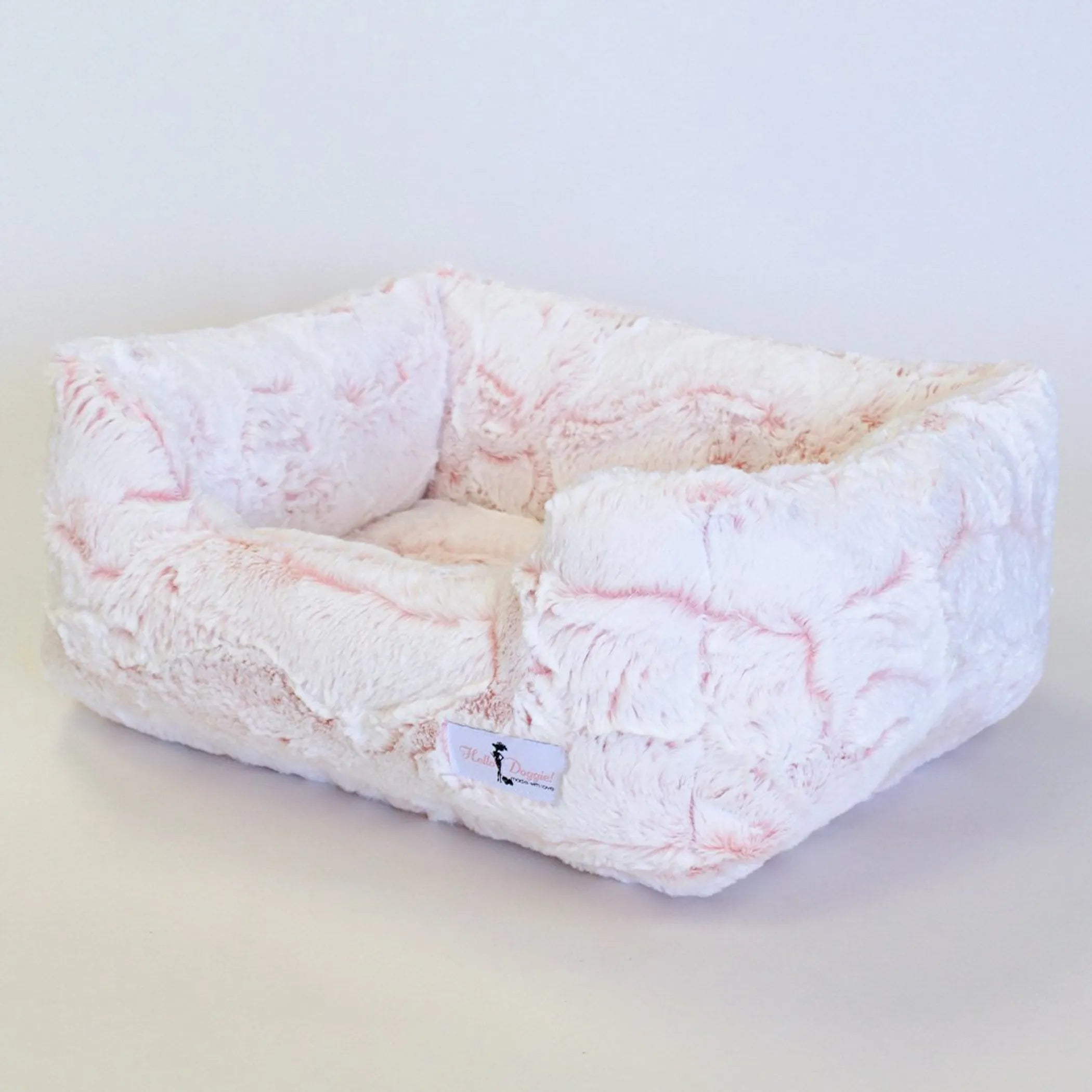 Luxury soft dog bed from Hello Doggie Inc. Whisper Collection, featuring plush fabric and cozy design for comfort.