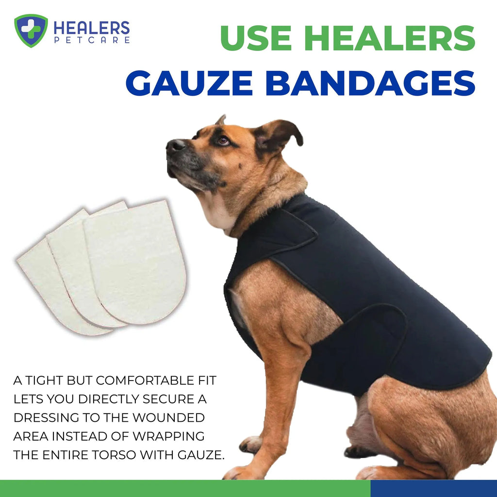 Healers Petcare Healers Therapeutic & Anxiety Front Body Wrap for paws, small size, soft fabric, designed for pet comfort and protection.