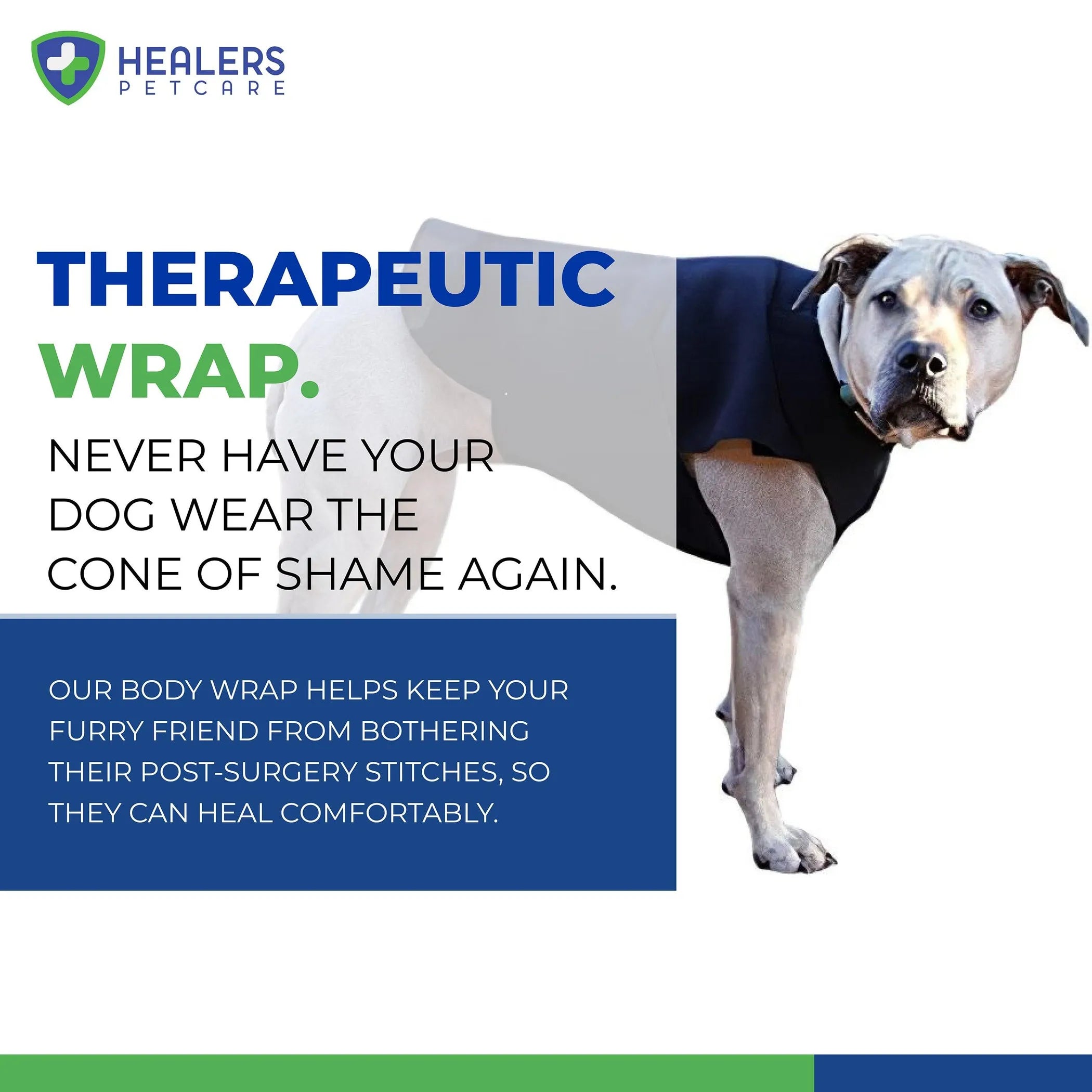 Healers Petcare Healers Therapeutic & Anxiety Front Body Wrap for pets, paw protection, lightweight and comfortable for anxious pets.