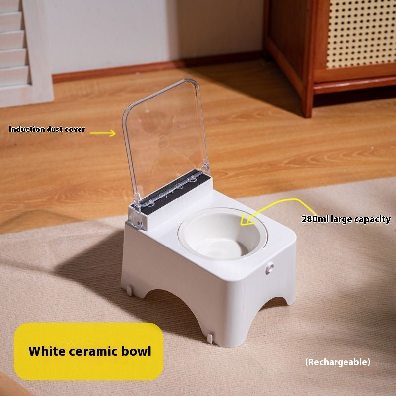 Pet Cat Bowl Feeder Automatic Lid-opening