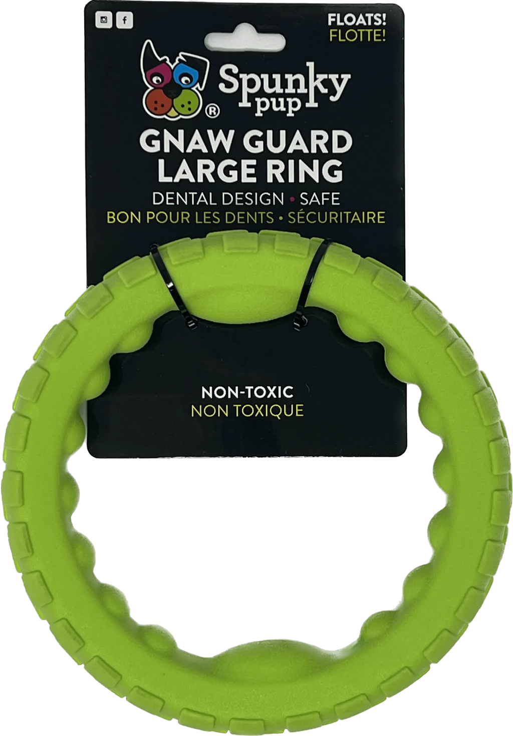 Spunky Pup Gnaw Guard foam dog toy showing durable, colorful foam material designed for chewing and play.