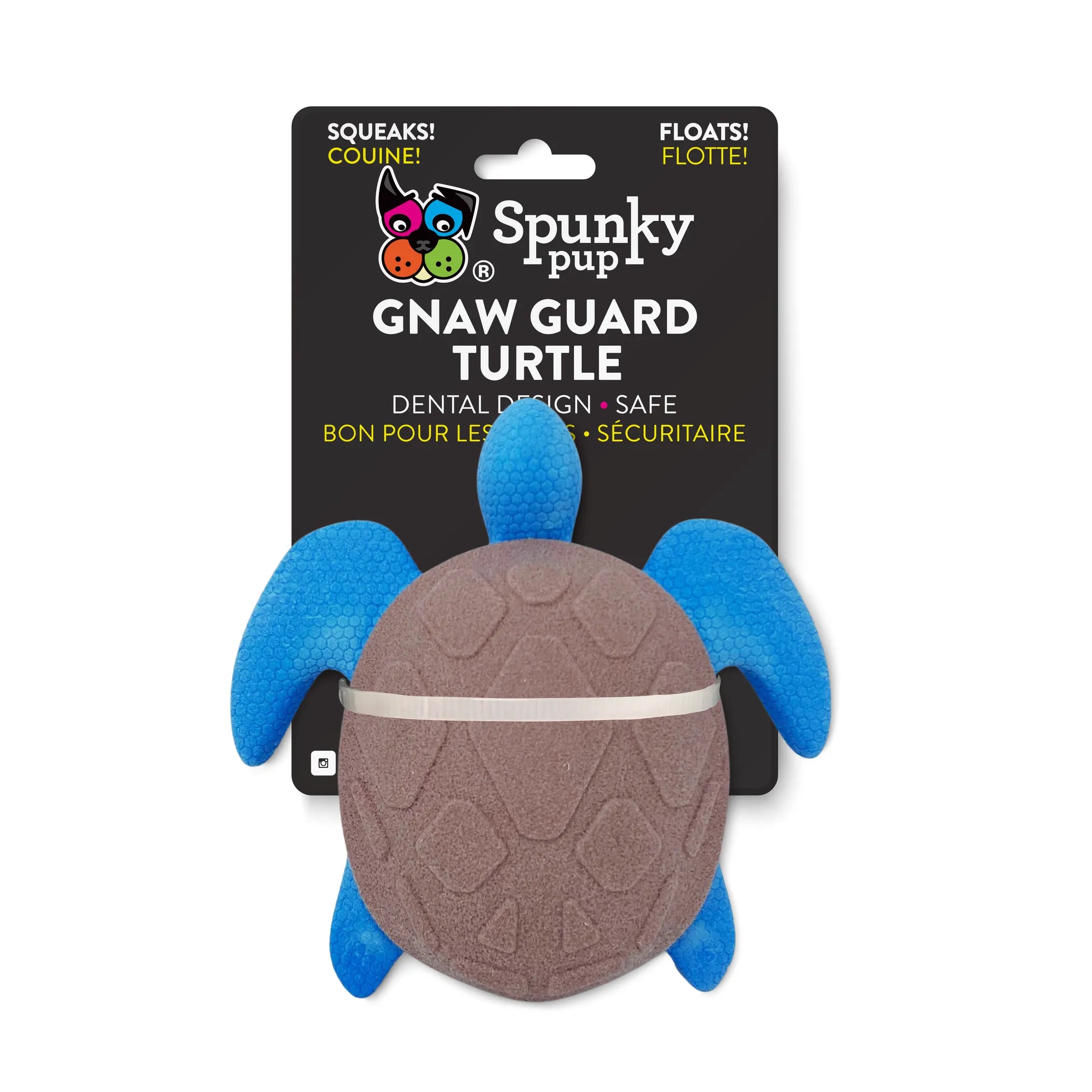 Spunky Pup Gnaw Guard foam dog toy with bright colors and durable design, ideal for chewing and playtime.
