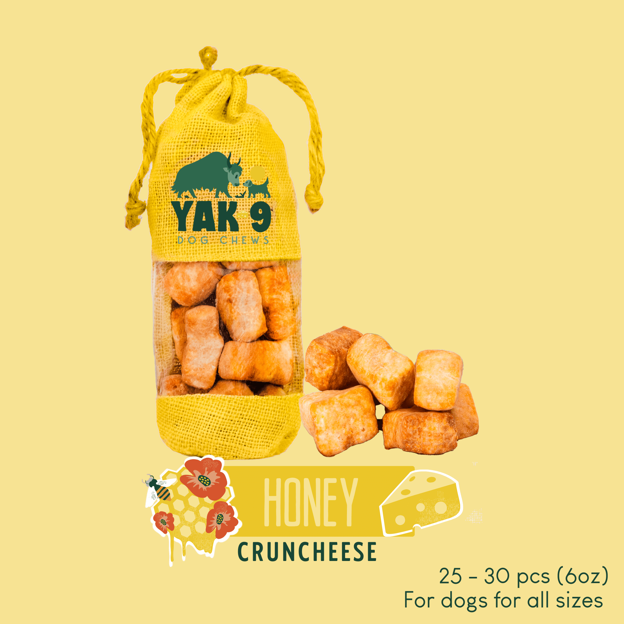 CrunCheese Yak Cheese Treats for Dogs - 6 oz