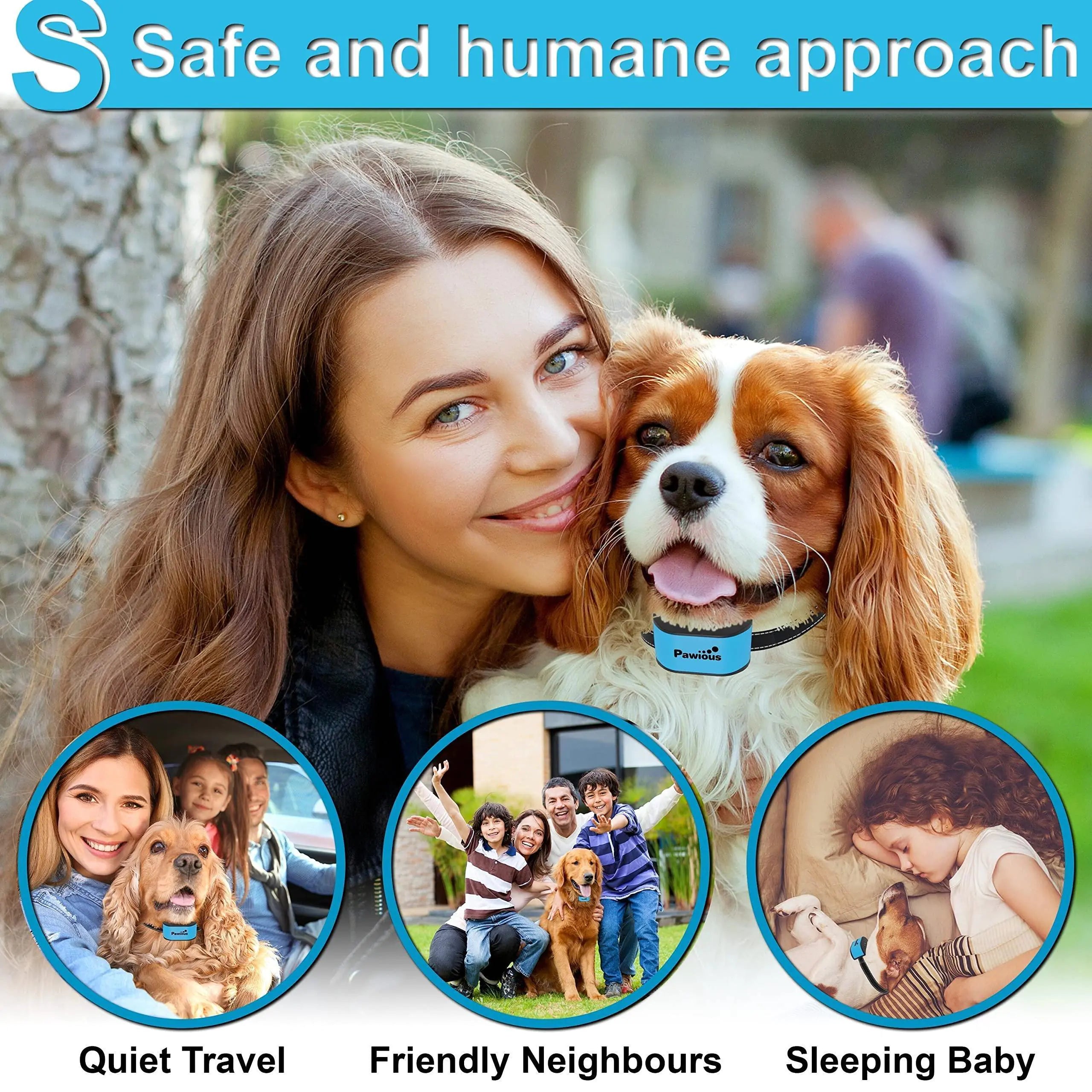 Humane Small Dog Bark Collar - Rechargeable, Rainproof Anti Barking Solution