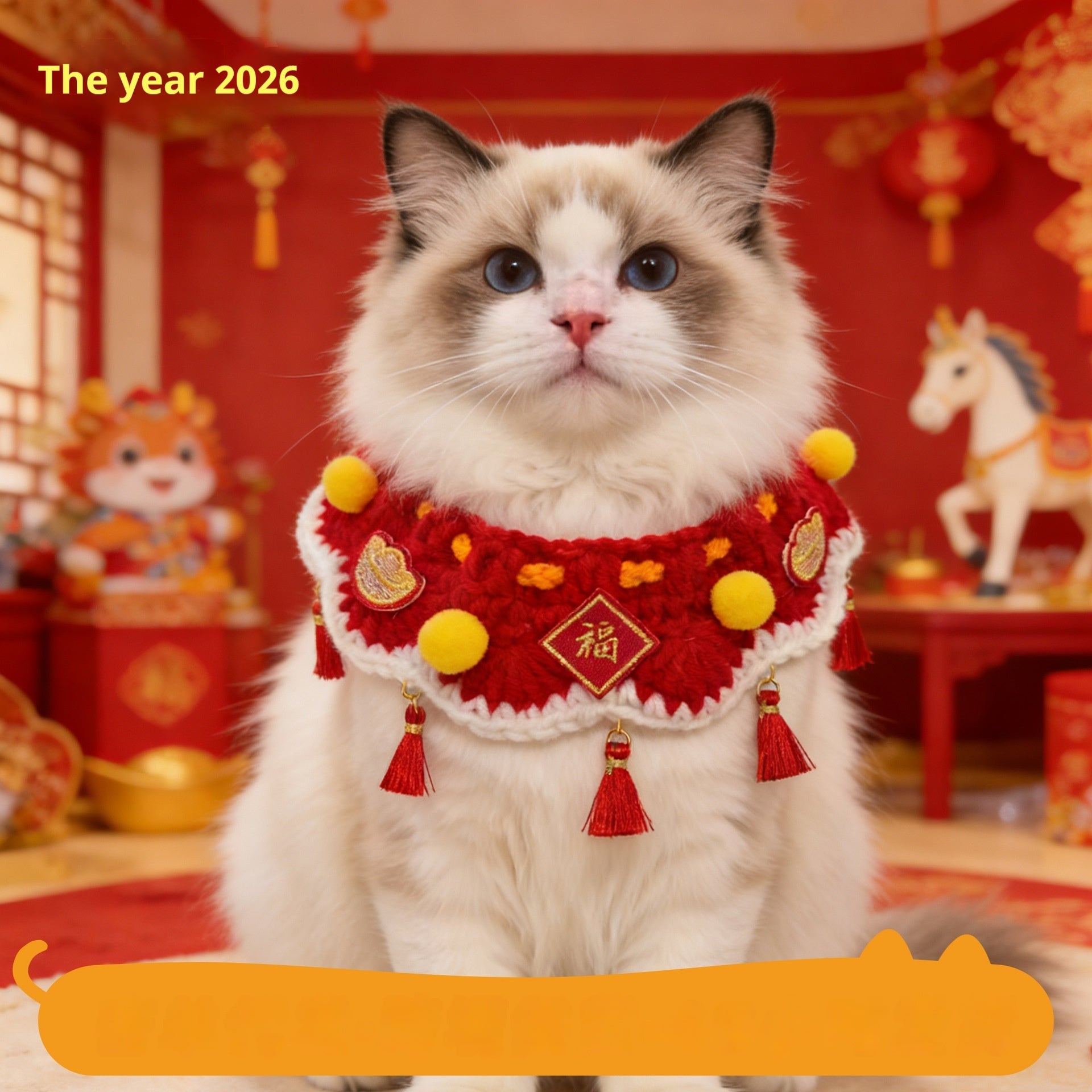 New Year Pet Cat Scarf For The Lunar New Year