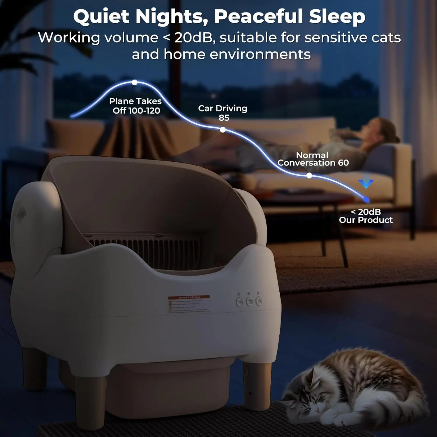 Extra large VOFORD automatic self-cleaning cat litter box designed for easy maintenance and odor control.